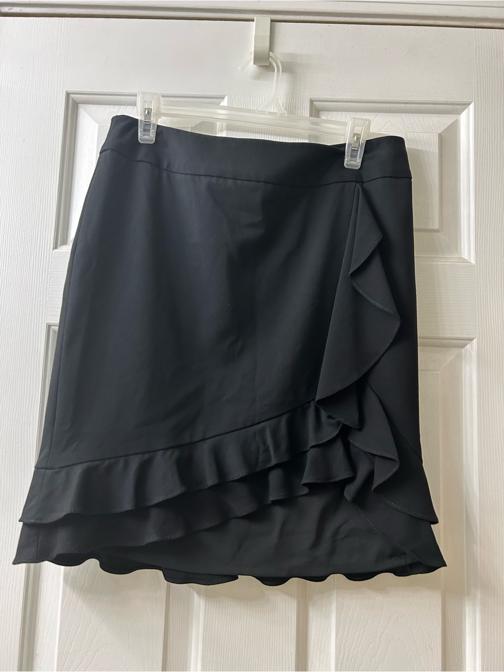 WHBM Black Ruffled Wrap Like Skirt - Women